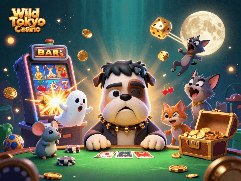 Gioca slot e casinò a Wild Tokyo Casino con divertenti personaggi cartoon e ambientazione unica.
