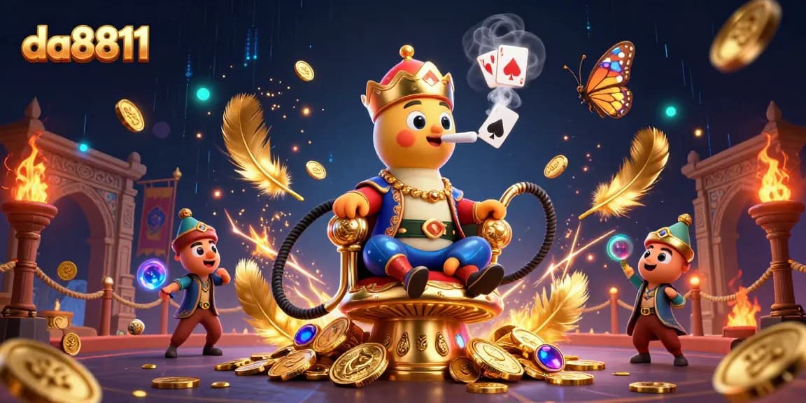 Spin and win with da8811 in an enchanting 3D digital casino illustration featuring exotic characters and elements.