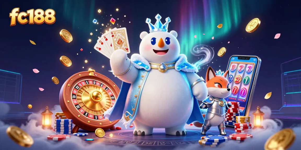 Spin reels and win big with fc188's interactive casino design featuring vibrant characters and dynamic gameplay elements.