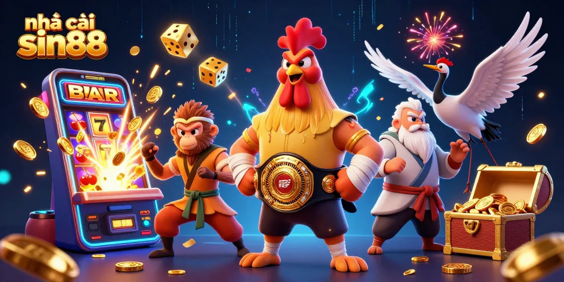 Experience the thrilling action at nhà cái sin88 with vibrant characters in a dynamic casino scene.