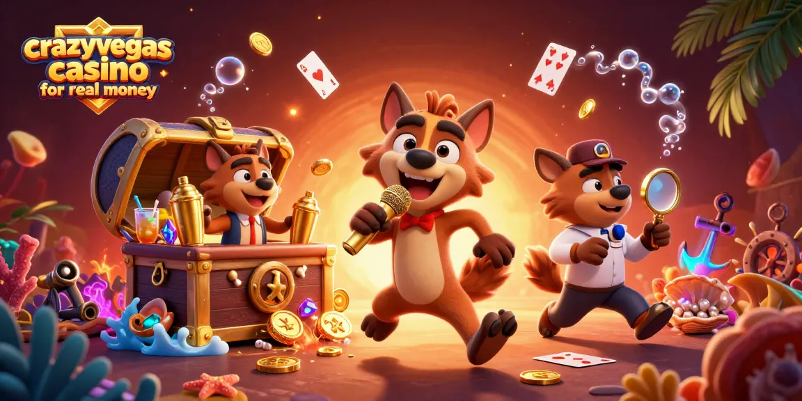 Experience the excitement of crazyvegas casino for real money with engaging cartoon hyenas in action.